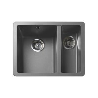 1.5 Bowl Undermount Grey Granite Kitchen Sink with Righthand Drainer - Rangemaster Paragon