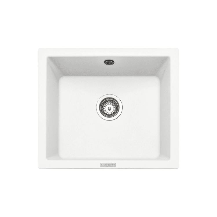 GRADE A1 - Box Opened Rangemaster Paragon Single Bowl Undermount White Granite Kitchen Sink