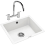 GRADE A1 - Box Opened Rangemaster Paragon Single Bowl Undermount White Granite Kitchen Sink