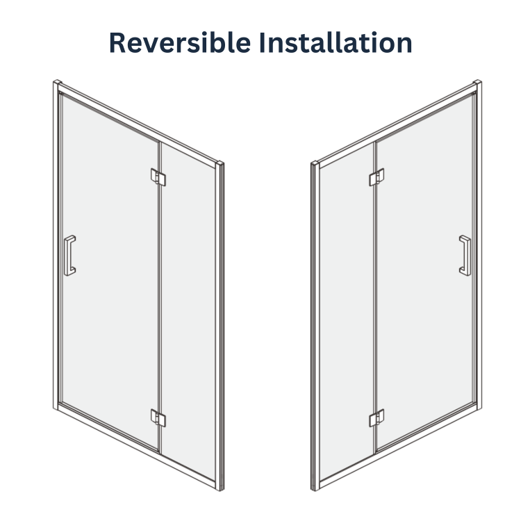 ONLY OPENED - 1000mm Brushed Brass Hinged Shower Door 8mm Glass - Pavo