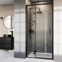 Black 8mm Glass Hinged Shower Door 1000mm - Pavo