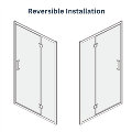 1000mm Black Hinged Shower Door 8mm Glass - Pavo