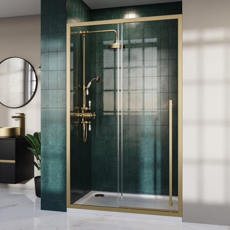 Brass 8mm Sliding Shower Door Extended Handle 1200mm - Pavo