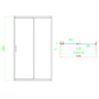 1200mm Brushed Brass Sliding Shower Door 8mm Glass - Pavo