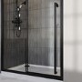 1000mm Black Sliding Shower Door 8mm Glass with Extended Handle - Pavo