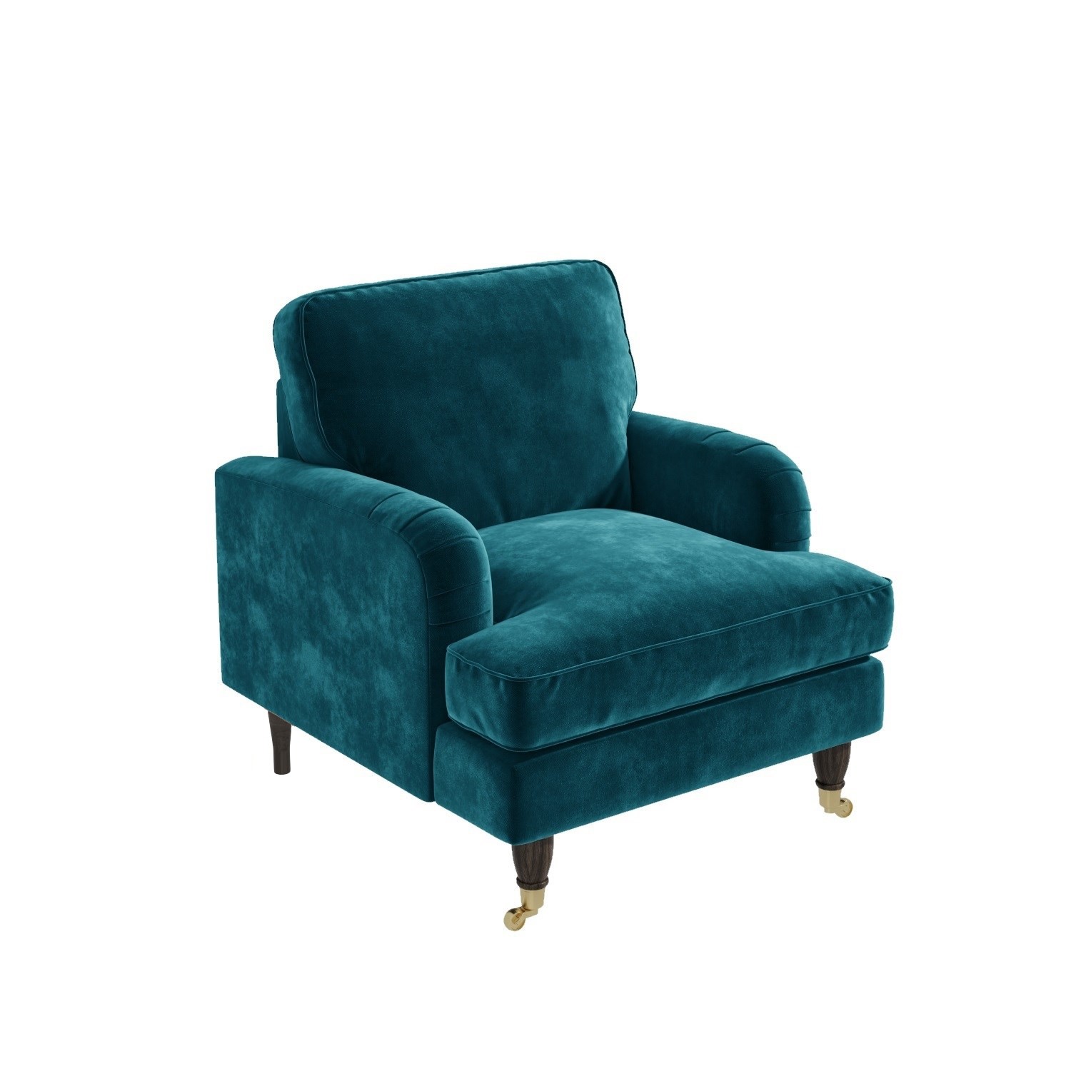 Teal Blue Velvet Armchair Foam Filled wi...