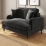 ALMOST PERFECT - Charcoal Velvet Loveseat - Payton