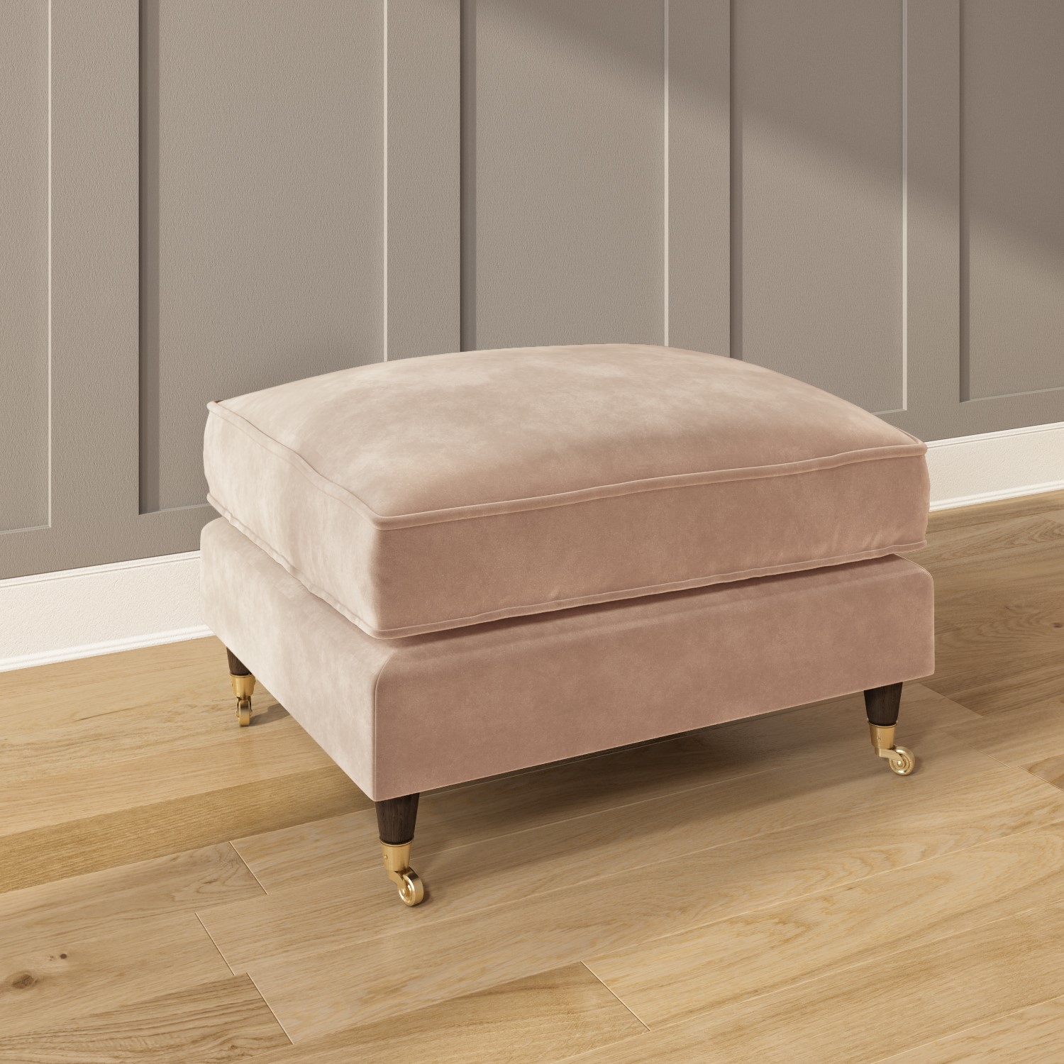 Light Pink Velvet Footstool Payton PAY025 eBay