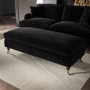 ALMOST PERFECT - Black Velvet Long Footstool - Payton