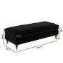 ALMOST PERFECT - Black Velvet Long Footstool - Payton