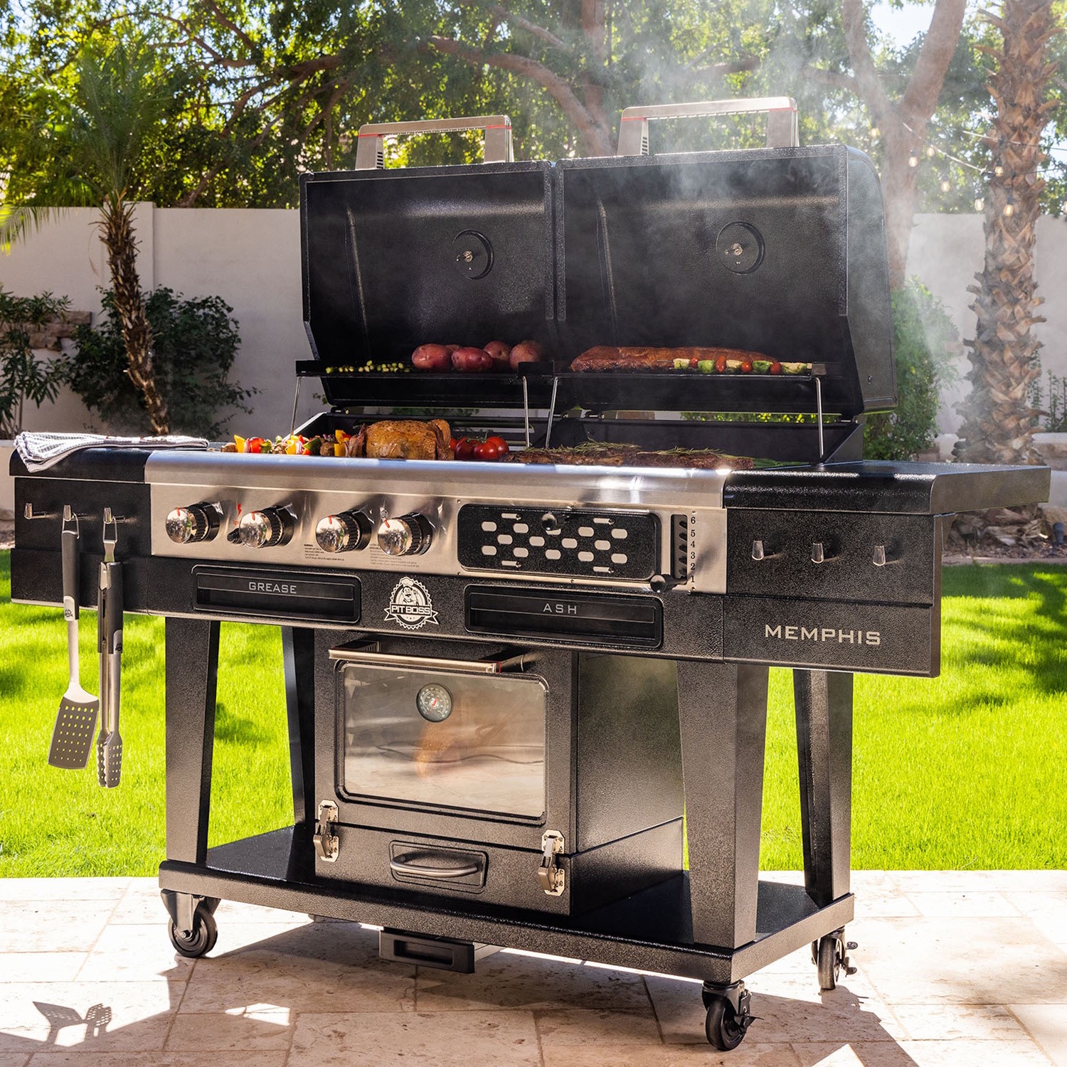 Pit Boss Memphis 2.0 Ultimate Gas and Charcoal Combo BBQ Grill with Smoker - PBMEMU2 Pit Boss Memphis 2.0 Ultimate Gas and Charcoal Combo BBQ Grill with Smoker - PBMEMU2