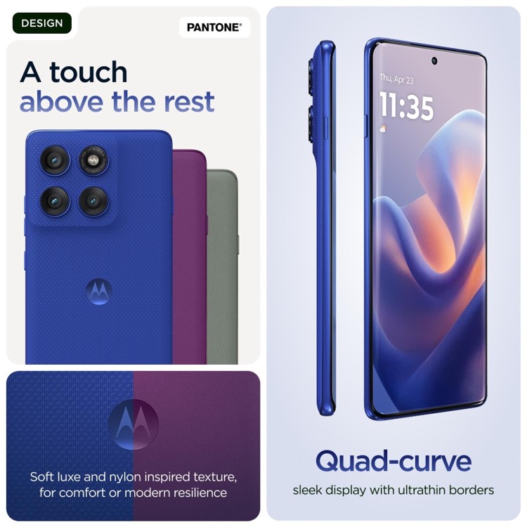 Motorola Edge 60 Pro Pantone Dazzling Blue 6.67" 512GB 5G Unlocked & SIM Free Smartphone