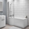 Portland Left Hand P Shaped Shower Bath - 1675 x 850 x 750mm