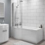 Portland Left Hand P Shaped Shower Bath - 1500 x 800 x 700mm

