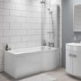Portland Right Hand P Shaped Shower Bath - 1675 x 850 x 750mm