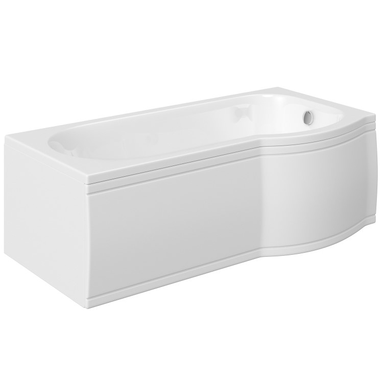 Portland Right Hand P Shaped Shower Bath - 1675 x 850 x 750mm