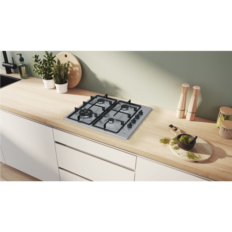 Bosch Series 2 60cm 4 Burner Gas Hob - Stainless Steel