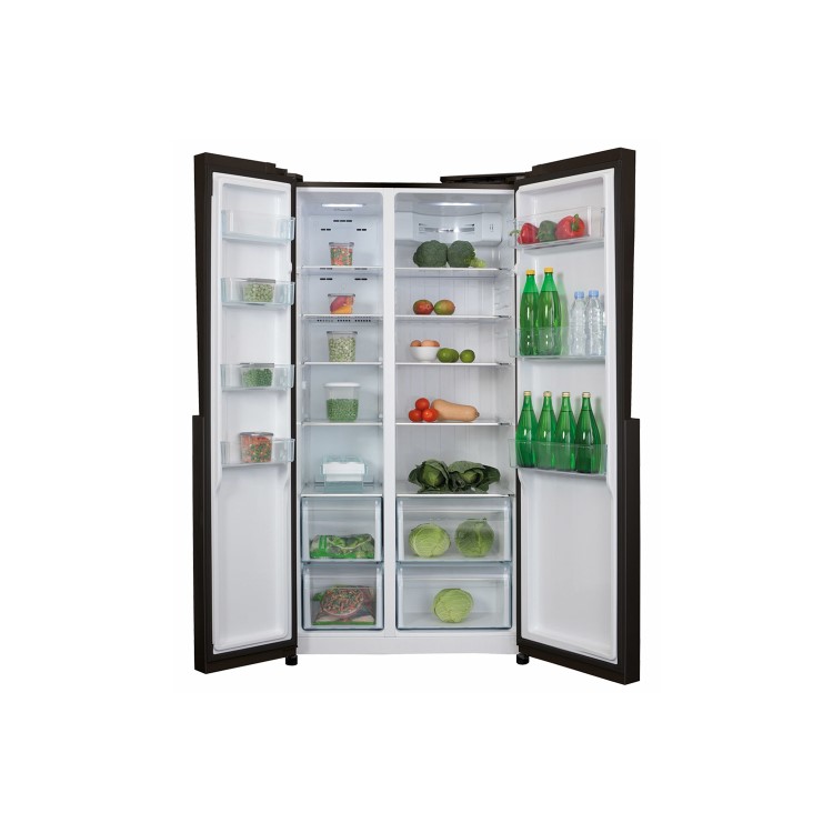 GRADE A2 - CDA PC52BL American Style Side By Side Fridge Freezer A+ Rated Black Colour