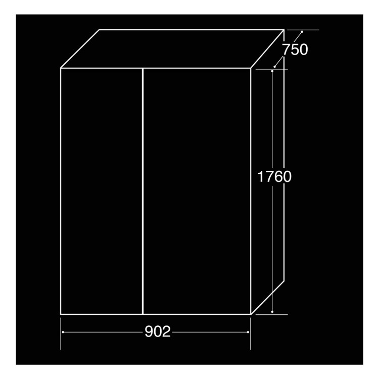 CDA PC70BL Black American Style American Fridge Freezer With Homebar