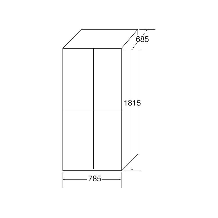 GRADE A2 - CDA PC880BL American Style Four Door Frost Free Freestanding Fridge Freezer - Black