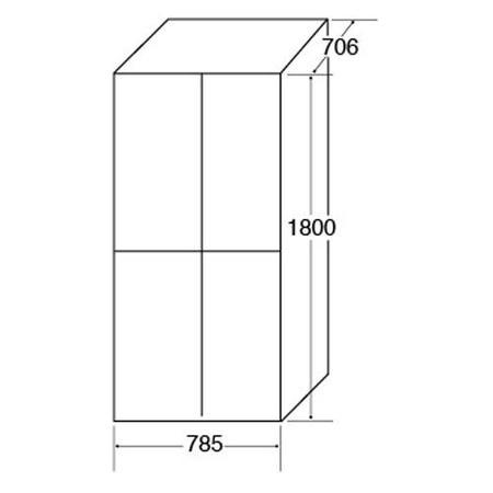 CDA PC88SS Freestanding Four Door Fridge Freezer Silver