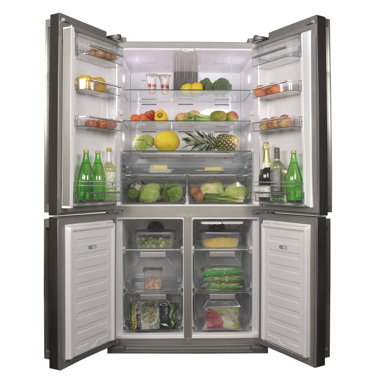 CDA PC900BL American Style 4 Door Frost Free Fridge Freezer  With Multi - Zone Cooling - Black