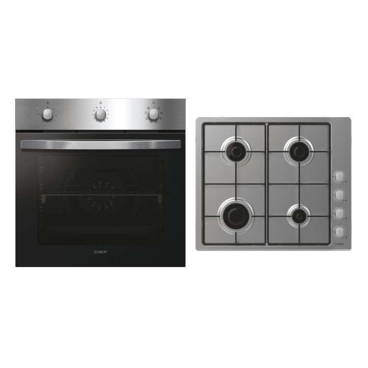 Candy PCI27XCHW6LXS Electric Single Oven and Gas Hob Pack - Stainless Steel