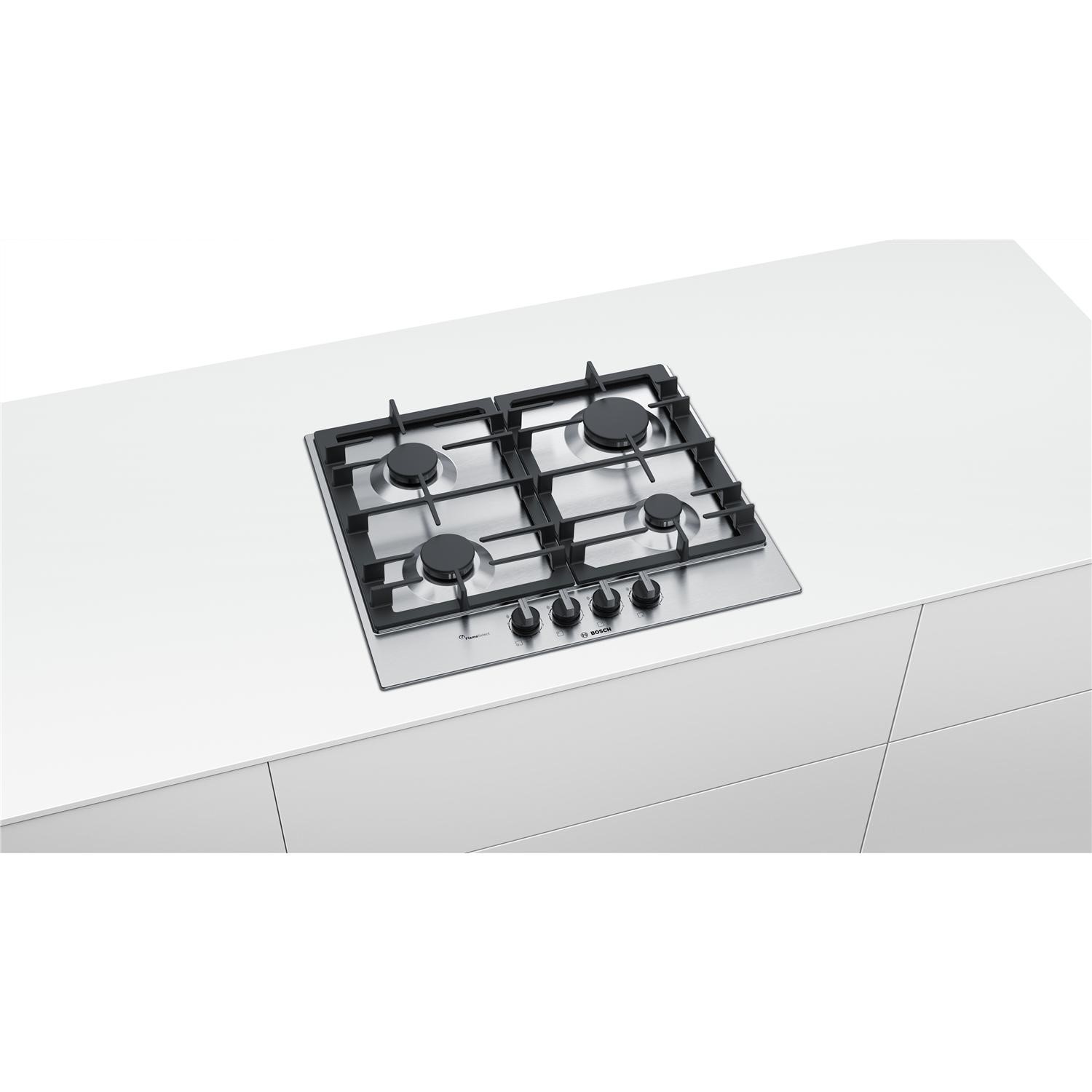 Bosch Series 6 58cm 4 Burner Gas Hob Stainless Steel PCP6A5B90