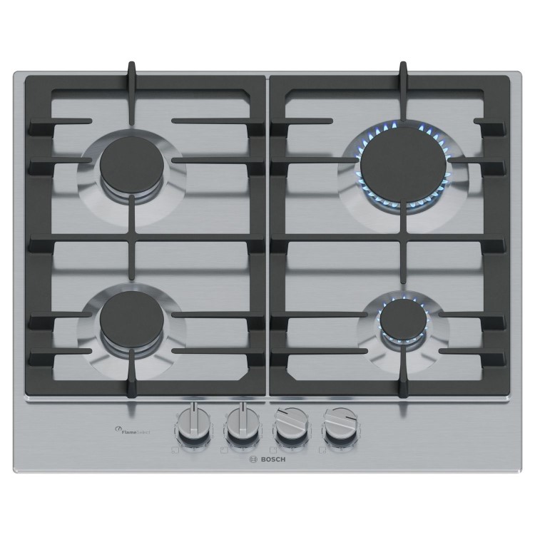 Bosch Series 6 60cm 4 Burner Gas Hob - Stainless Steel