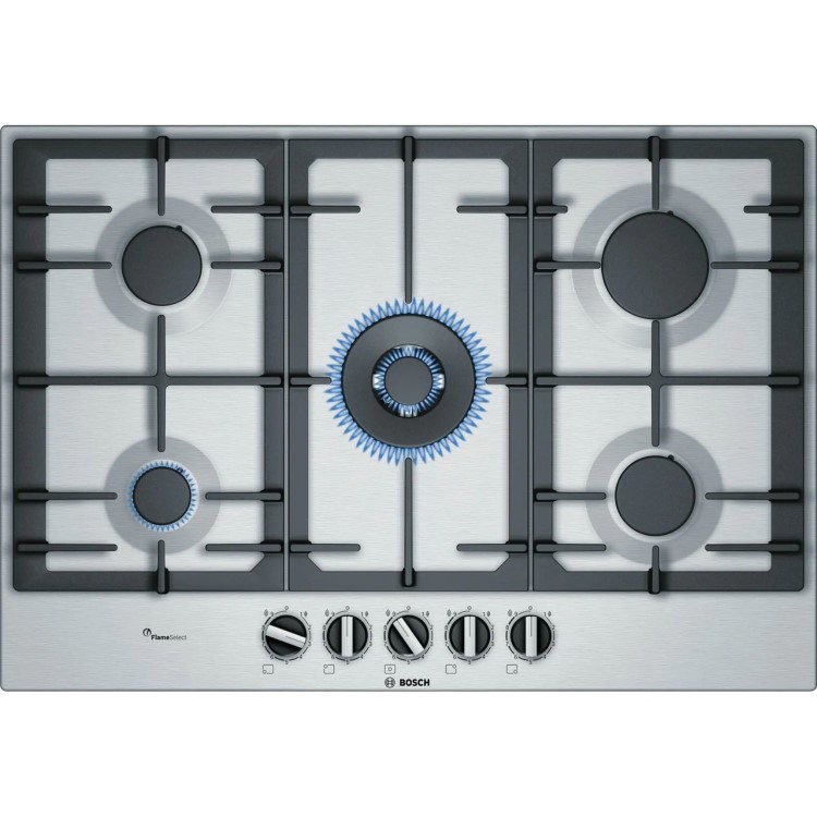 Bosch Series 6 75cm 5 Burner Gas Hob - Stainless steel