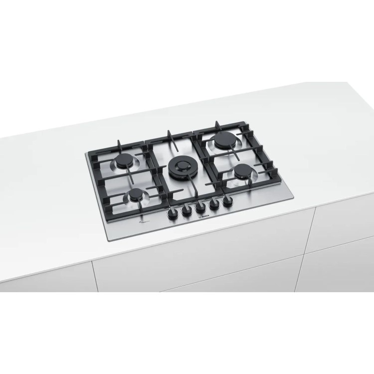 Bosch Series 6 75cm 5 Burner Gas Hob - Stainless steel