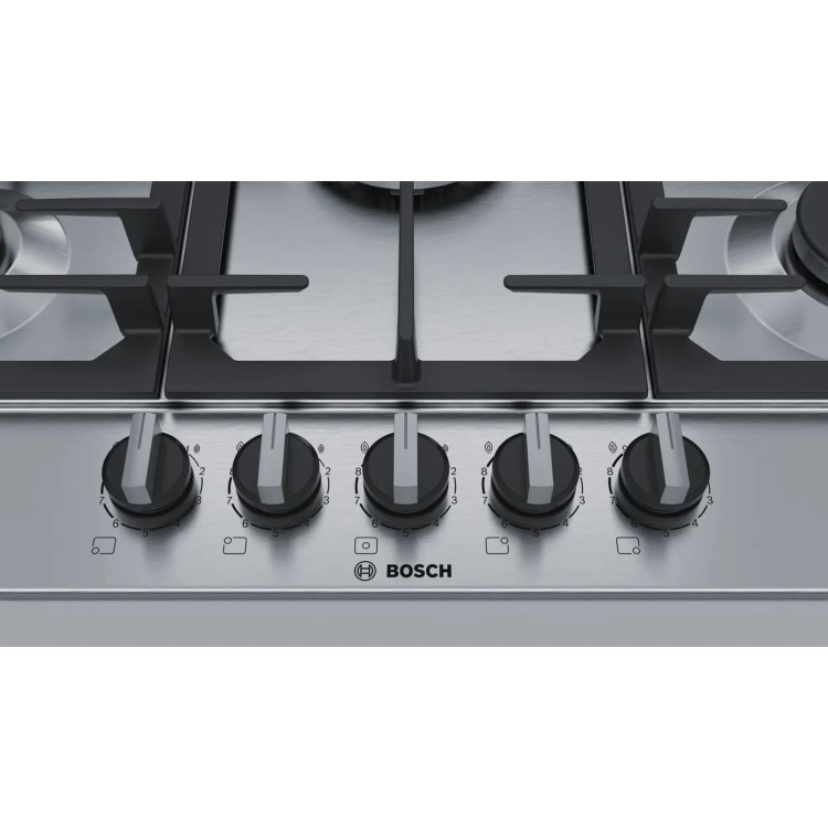 Bosch Series 6 75cm 5 Burner Gas Hob - Stainless steel