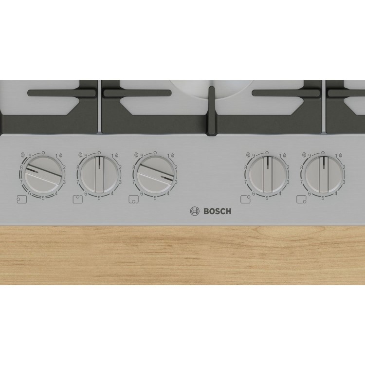 Bosch Series 6 75cm 5 Burner Gas Hob - Stainless Steel
