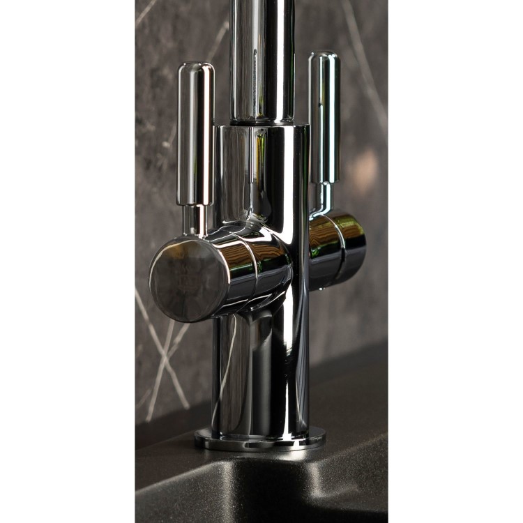 Abode Hemista Dual Lever Slimline 3 in 1 Boiling Water Tap - Chrome