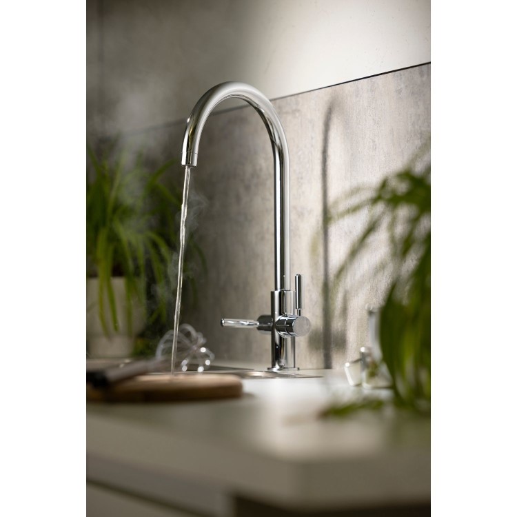 Abode Hemista Dual Lever Slimline 3 in 1 Boiling Water Tap - Chrome