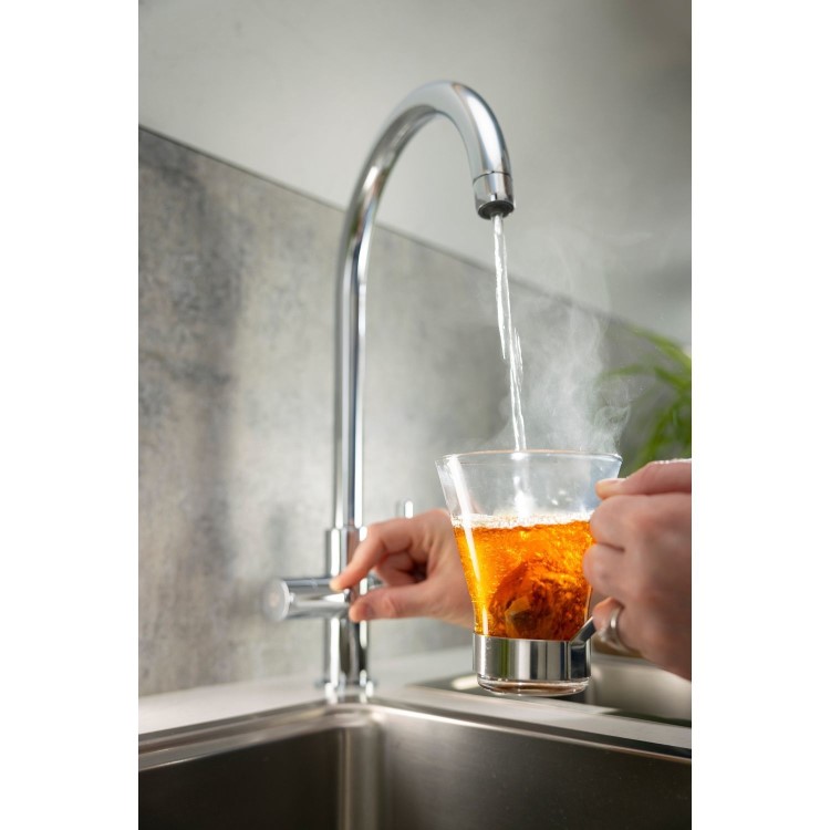 Abode Hemista Dual Lever Slimline 3 in 1 Boiling Water Tap - Chrome