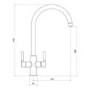 Abode Hemista Dual Lever Slimline 3 in 1 Boiling Water Tap - Chrome
