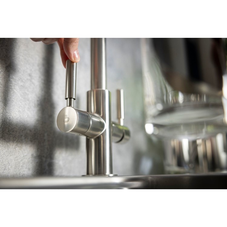 Abode Hemista Dual Lever Slimline 3 in 1 Boiling Water Tap - Brushed Nickel