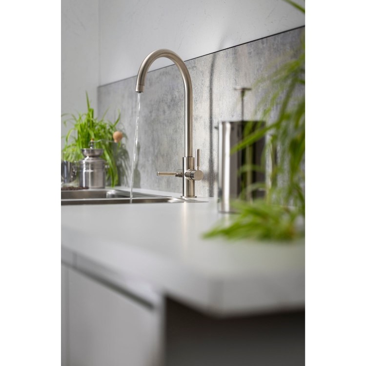 Abode Hemista Dual Lever Slimline 3 in 1 Boiling Water Tap - Brushed Nickel