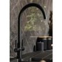 Abode Hemista Dual Lever Slimline 3 in 1 Boiling Water Tap - Matt Black
