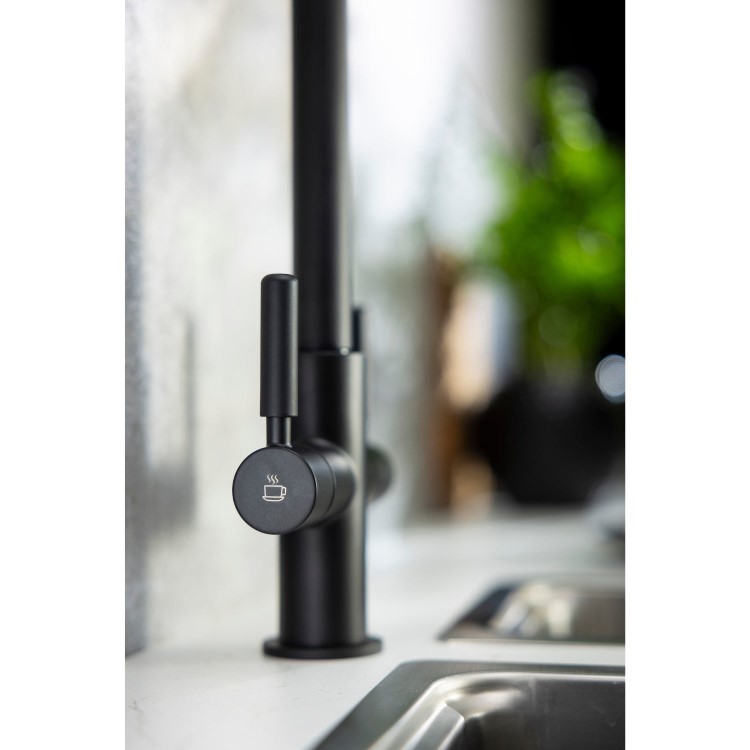 Abode Hemista Dual Lever Slimline 3 in 1 Boiling Water Tap - Matt Black