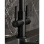 Abode Hemista Dual Lever Slimline 3 in 1 Boiling Water Tap - Matt Black