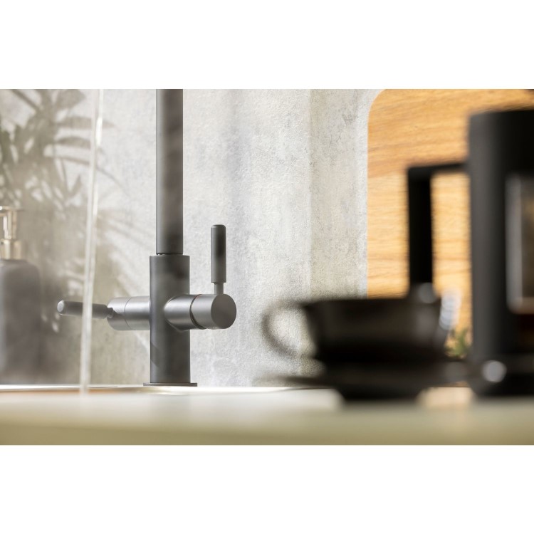 Abode Hemista Dual Lever Slimline 3 in 1 Boiling Water Tap - Matt Black