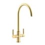 Abode Hemista Dual Lever Slimline 3 in 1 Boiling Water Tap - Brushed Brass