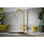 Abode Hemista Dual Lever Slimline 3 in 1 Boiling Water Tap - Brushed Brass