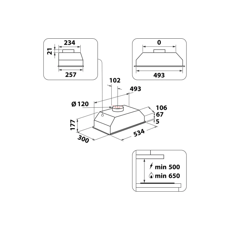 Hotpoint 53cm Canopy Cooker Hood - Stainless Steel