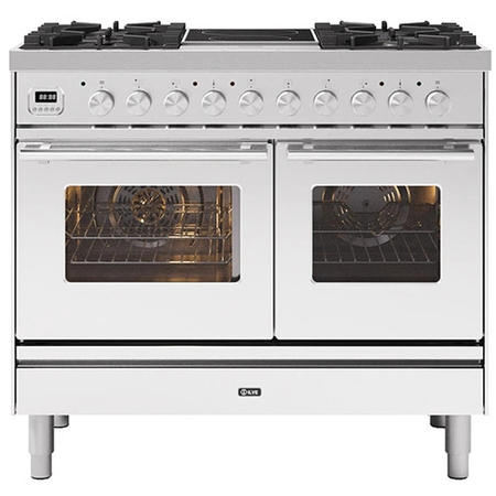 Ilve Roma 100cm Dual Fuel Range Cooker with Gas and Induction Hob - Stainless Steel
