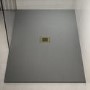Brushed Brass Grill Waste Cover - Slate Shower Trays
