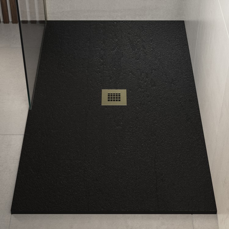 Brushed Brass Grill Waste Cover - Slate Shower Trays