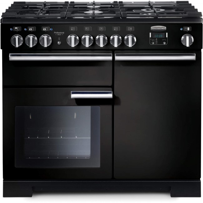 Rangemaster Professional Deluxe 100cm Dual Fuel Range Cooker Black